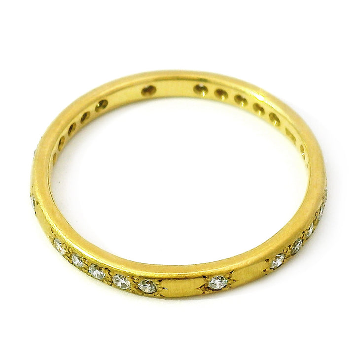 Diamond & Yellow Gold Patterned Band - "Memories Thin"