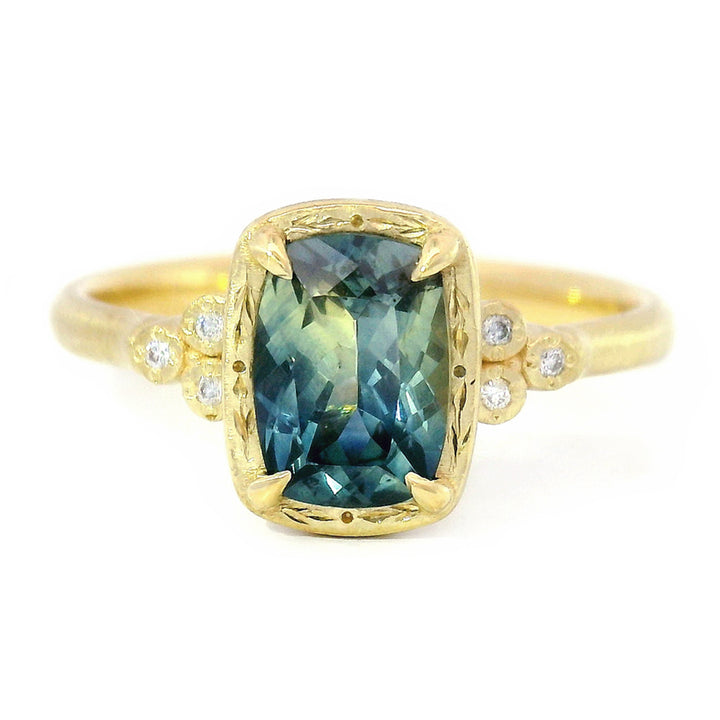 Parti-Color Montana Sapphire & Diamond Ring - "Luna"