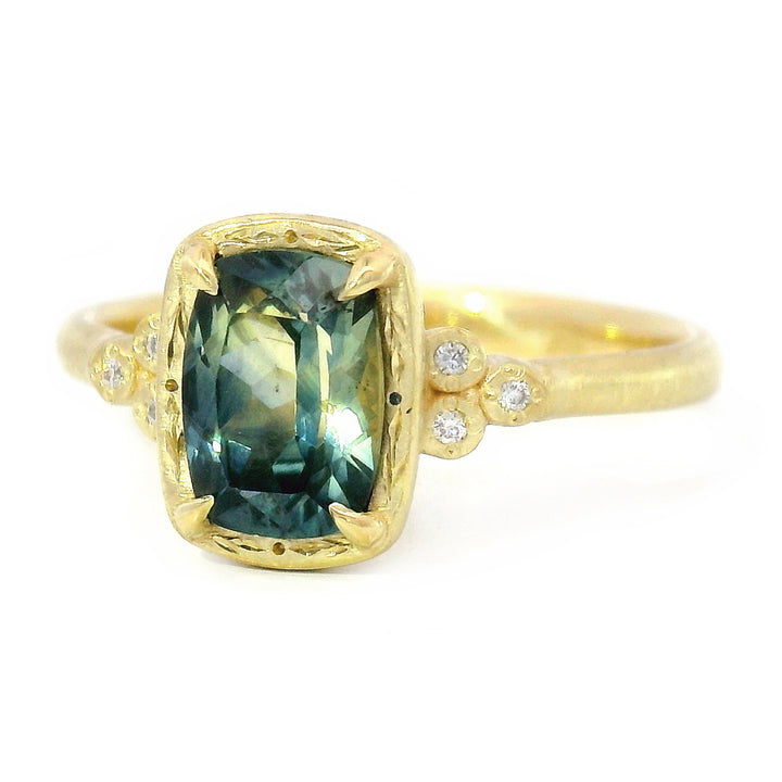 Parti-Color Montana Sapphire & Diamond Ring - "Luna"