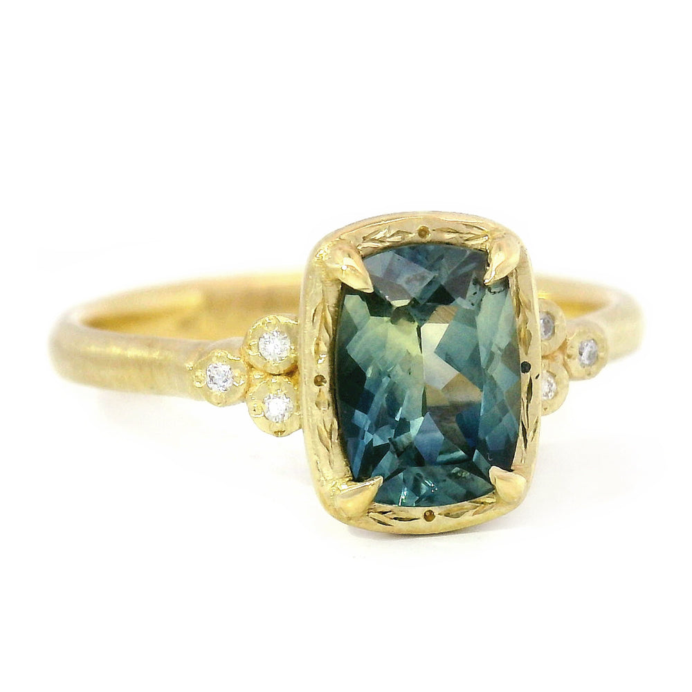 Parti-Color Montana Sapphire & Diamond Ring - "Luna"