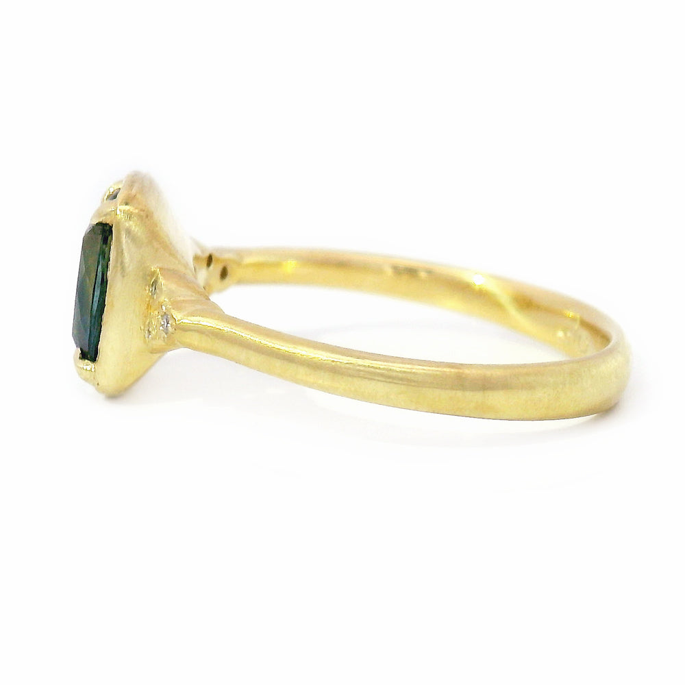 Parti-Color Montana Sapphire & Diamond Ring - "Luna"