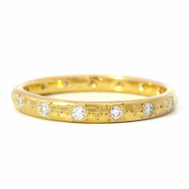 Spaced Star Diamond Gold Band