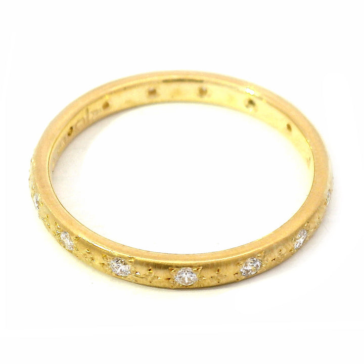 Spaced Star Diamond Gold Band