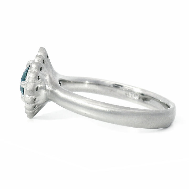 Montana Sapphire Platinum Ring "Flame"