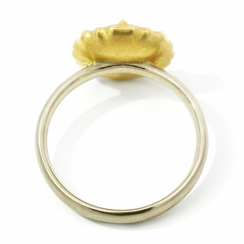 Montana Sapphire & Diamond Two-Tone Gold Engagement Ring - "Lotus Daze"