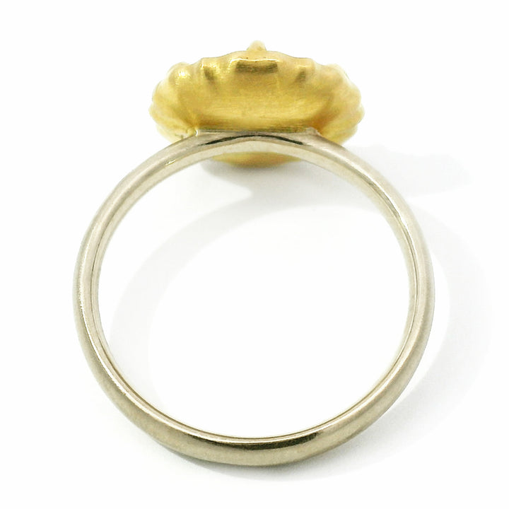 Montana Sapphire & Diamond Two-Tone Gold Engagement Ring - "Lotus Daze"