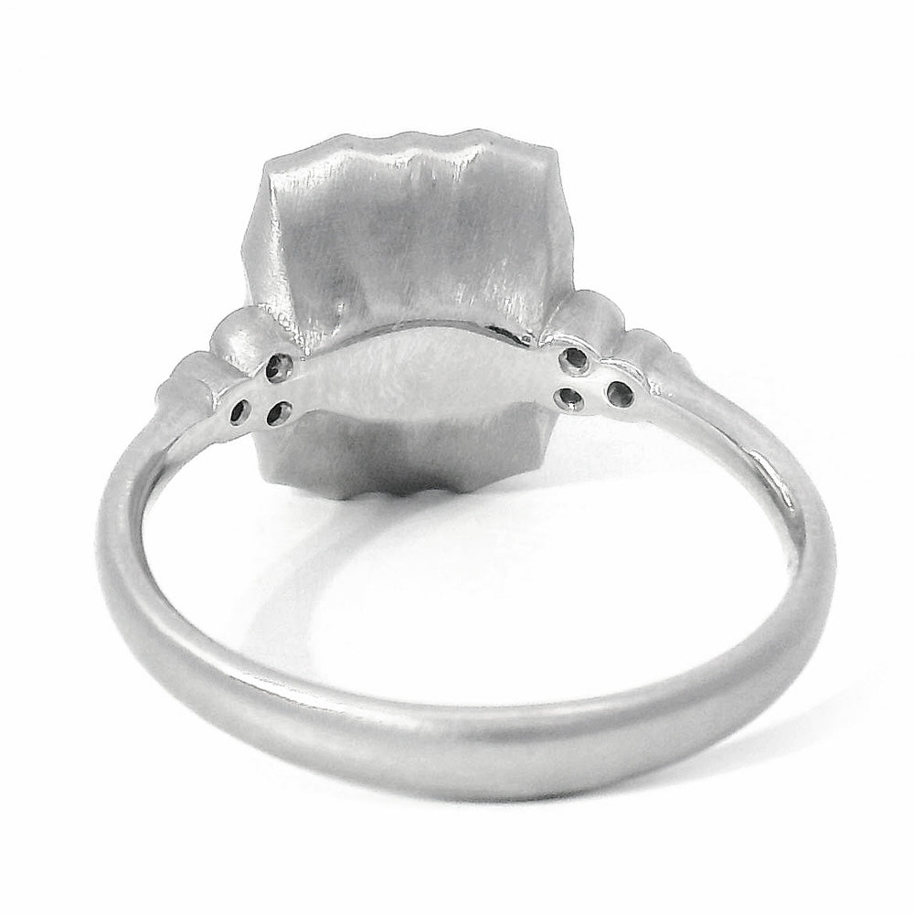 Green-Blue Montana Sapphire & Diamond Ring - "Luna"