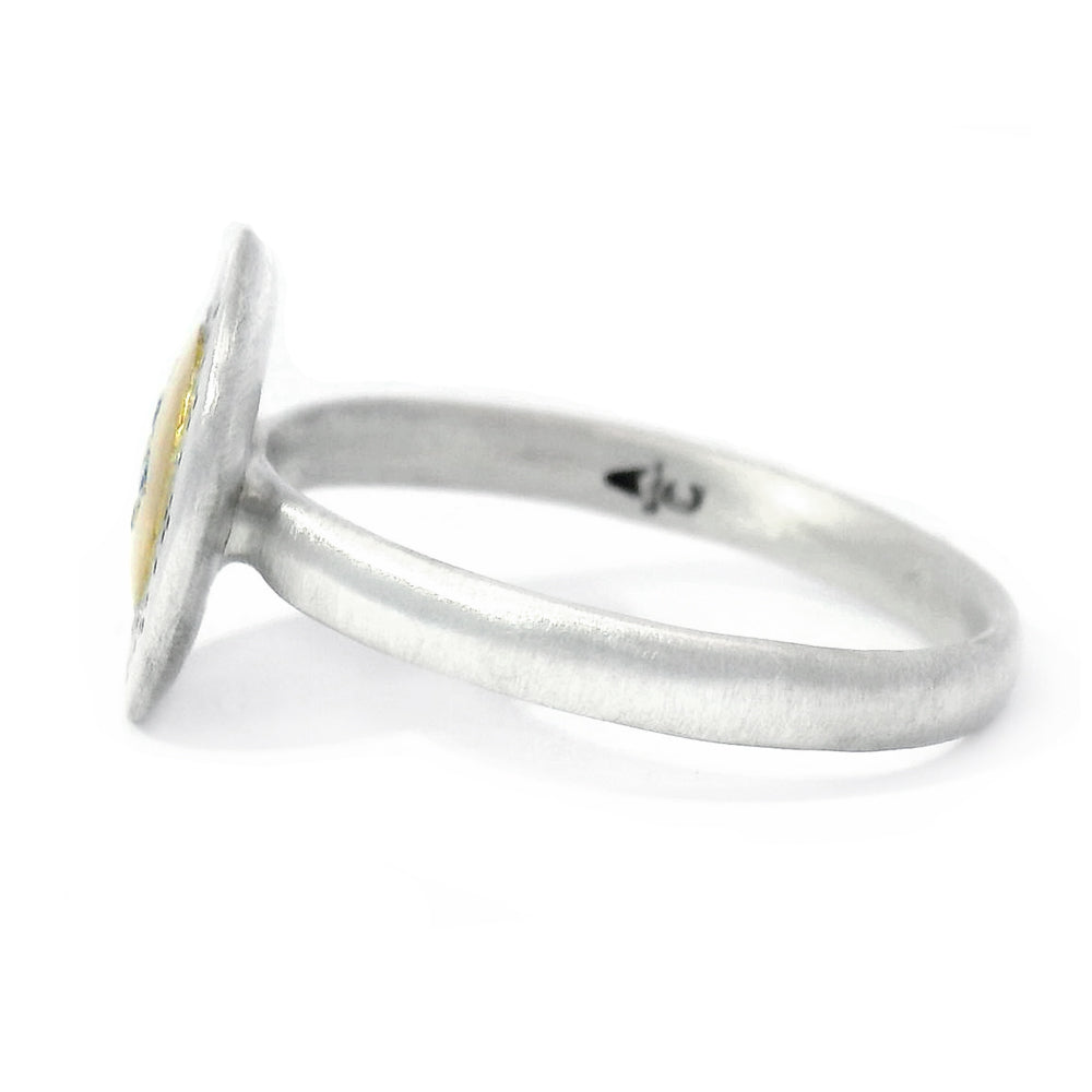 Silver & Gold Diamond Ring - "Four Star Harmony"