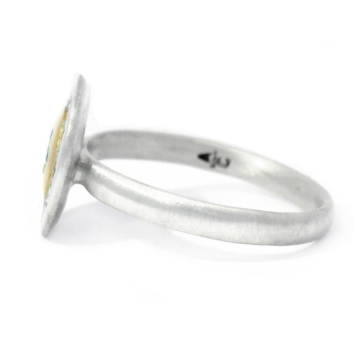 Silver & Gold Diamond Ring - "Four Star Harmony"