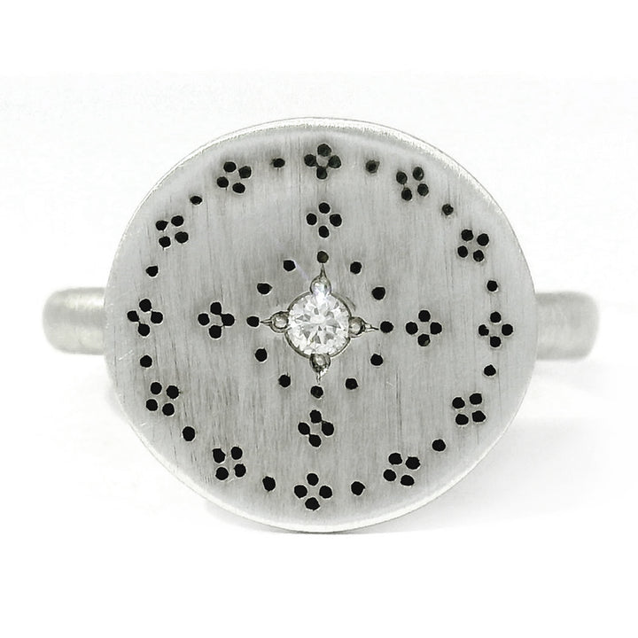 Sterling Silver & Diamond Motif Ring - "Nostalgia"