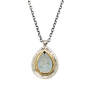 Montana Sapphire Two-Tone Gold & Silver Necklace - "Majesty"