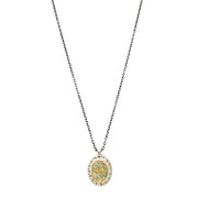 Montana Sapphire Two Tone Gold & Silver Necklace - "Chameleon"