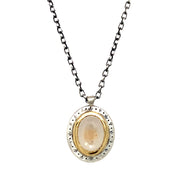 Montana Sapphire Two-Tone Gold & Silver Necklace - "Inner Glow"