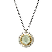 Montana Sapphire Two-Tone Gold & Silver Necklace - "Seafoam"