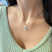 Montana Sapphire Two-Tone Gold & Silver Necklace - "Seafoam"