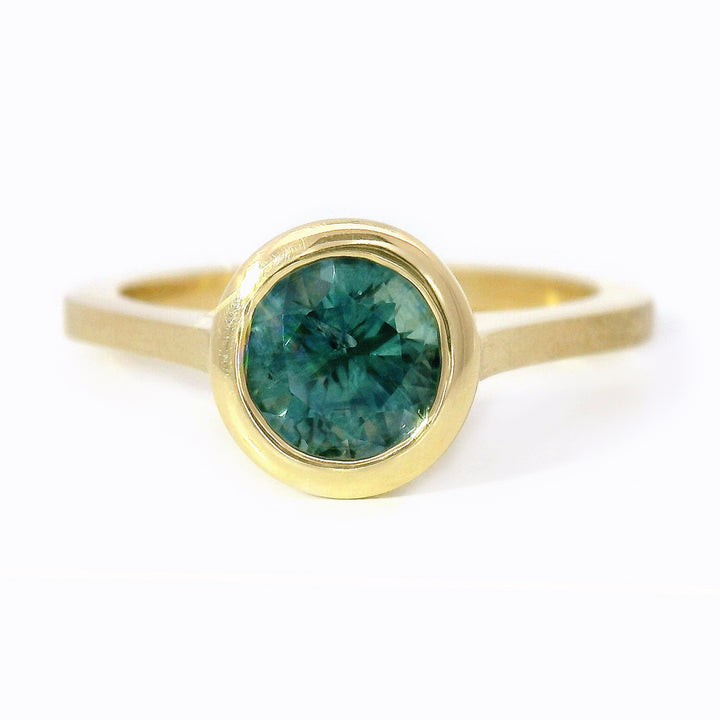 Montana Sapphire & Yellow Gold Solitaire Ring - "Ridgeline"