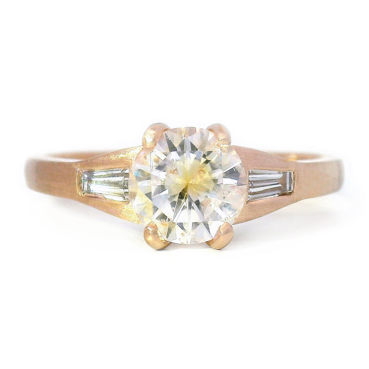 Montana Sapphire & Diamond Baguette Ring - "Prairie Thunder"