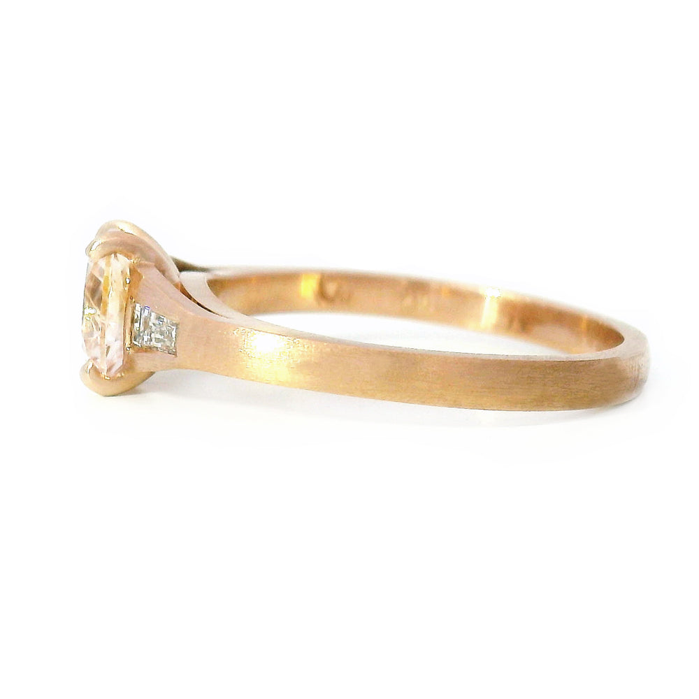 Montana Sapphire & Diamond Baguette Ring - "Prairie Thunder"