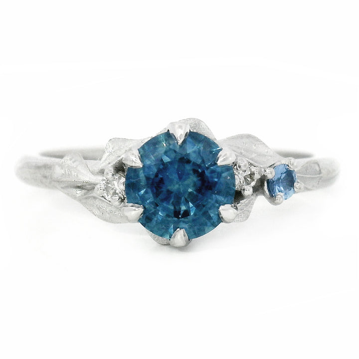 Montana Sapphire, Yogo Sapphire & Diamond Ring - "Larkspur"