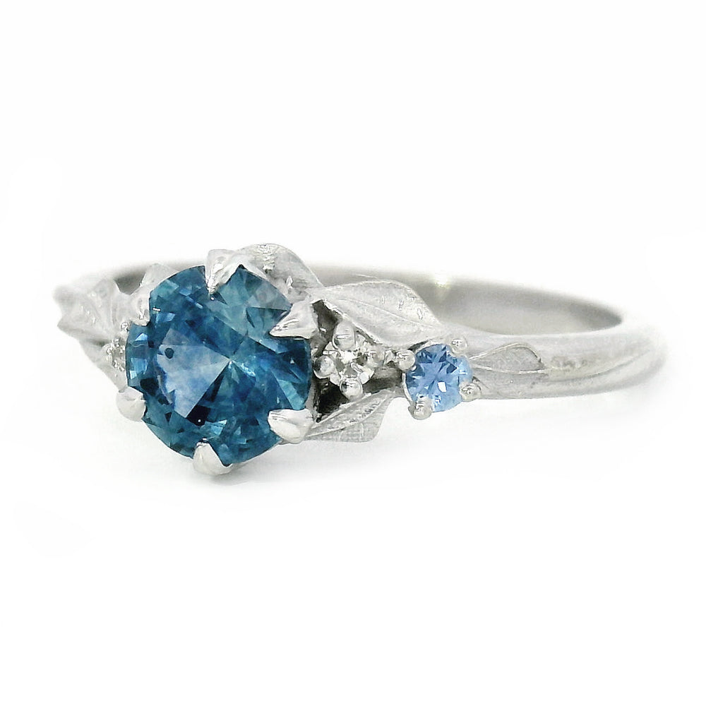 Montana Sapphire, Yogo Sapphire & Diamond Ring - "Larkspur"