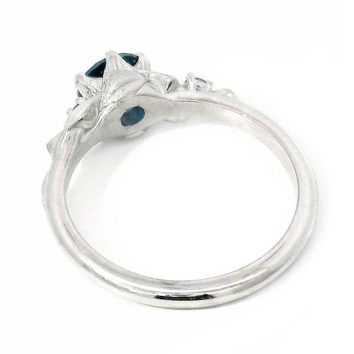 Montana Sapphire, Yogo Sapphire & Diamond Ring - "Larkspur"