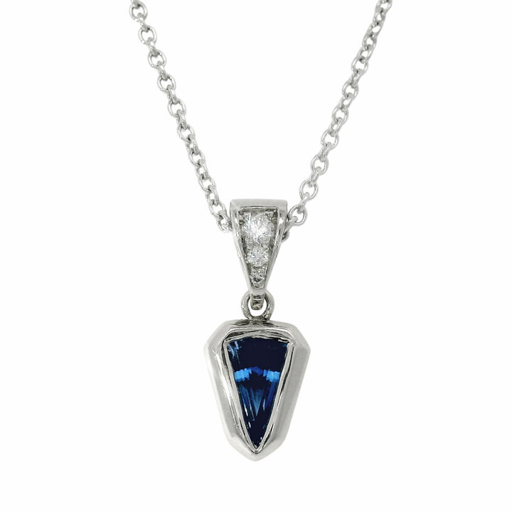 Yogo Sapphire & Diamond Necklace - "Arrow"
