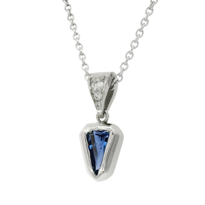 Yogo Sapphire & Diamond Necklace - "Arrow"