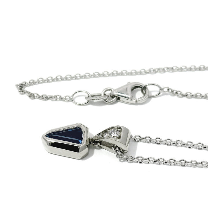 Yogo Sapphire & Diamond Necklace - "Arrow"