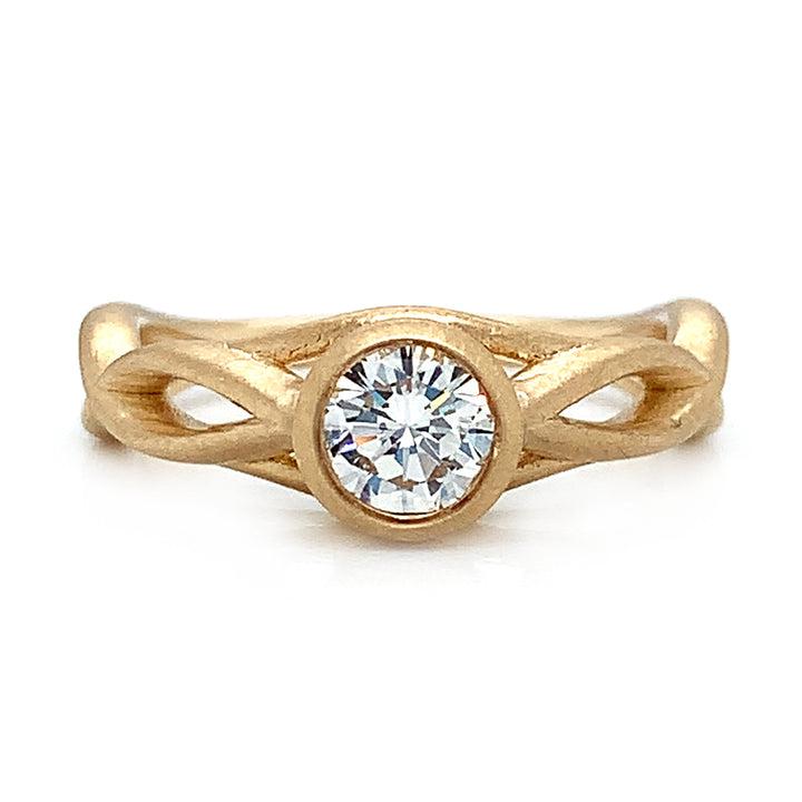 Yellow Gold Diamond Engagement Ring - "Summer Vines"