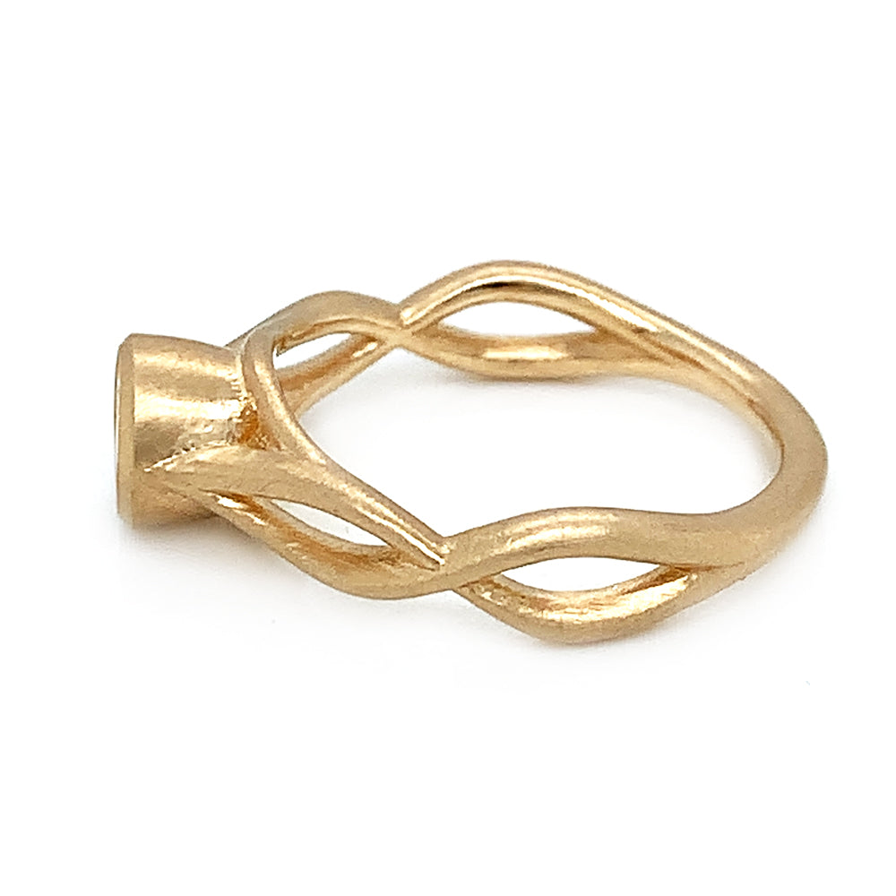 Yellow Gold Diamond Engagement Ring - "Summer Vines"