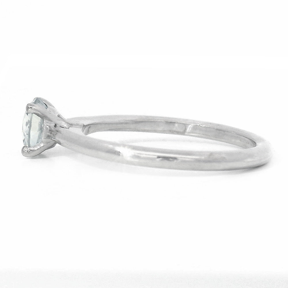 Montana Sapphire & White Gold Solitaire Ring - "Storm Castle"