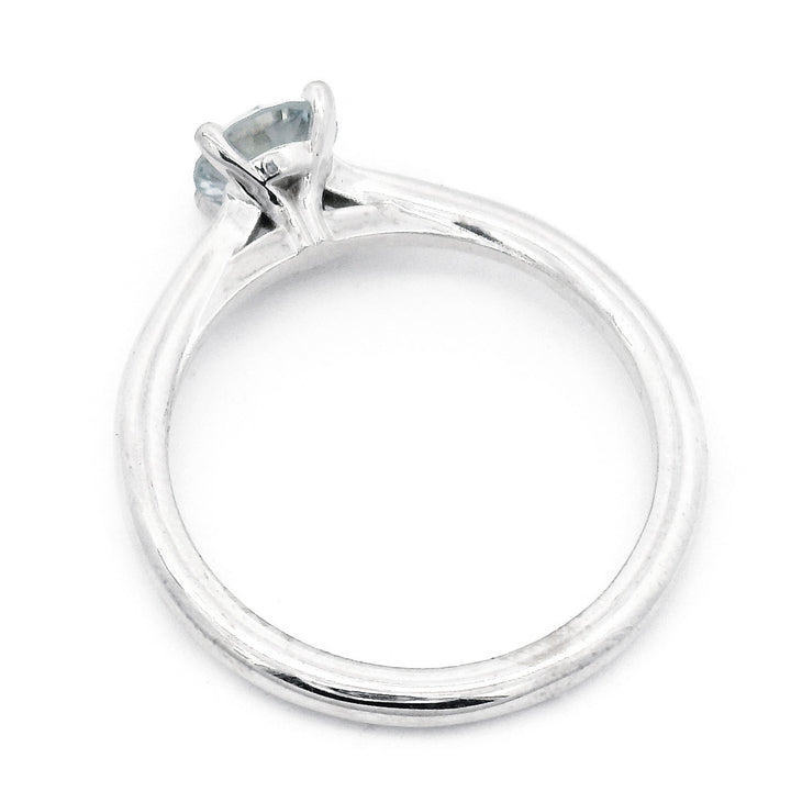 Montana Sapphire & White Gold Solitaire Ring - "Storm Castle"