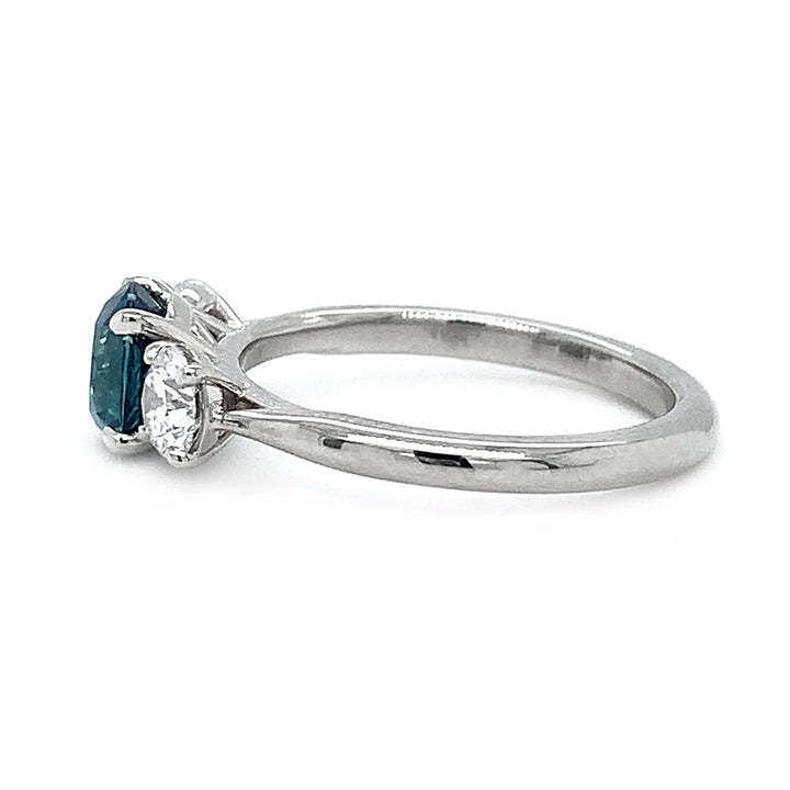 Montana Sapphire & Diamond White Gold Ring - "Mountain River"