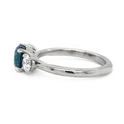 Montana Sapphire & Diamond White Gold Ring - "Ocean Spray"