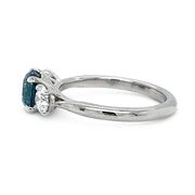 Montana Sapphire & Diamond White Gold Ring - "Ocean Spray"