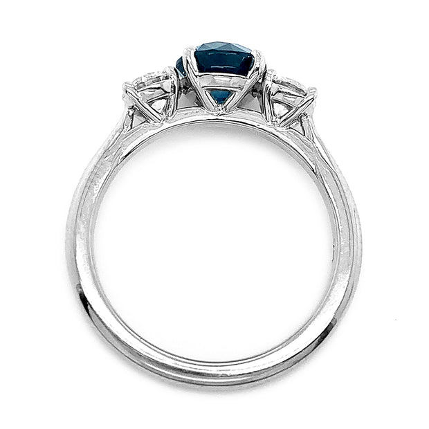 Montana Sapphire & Diamond White Gold Ring - "Ocean Spray"