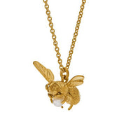 Gold Vermeil & Freshwater Pearl Necklace - "Flying Bee"