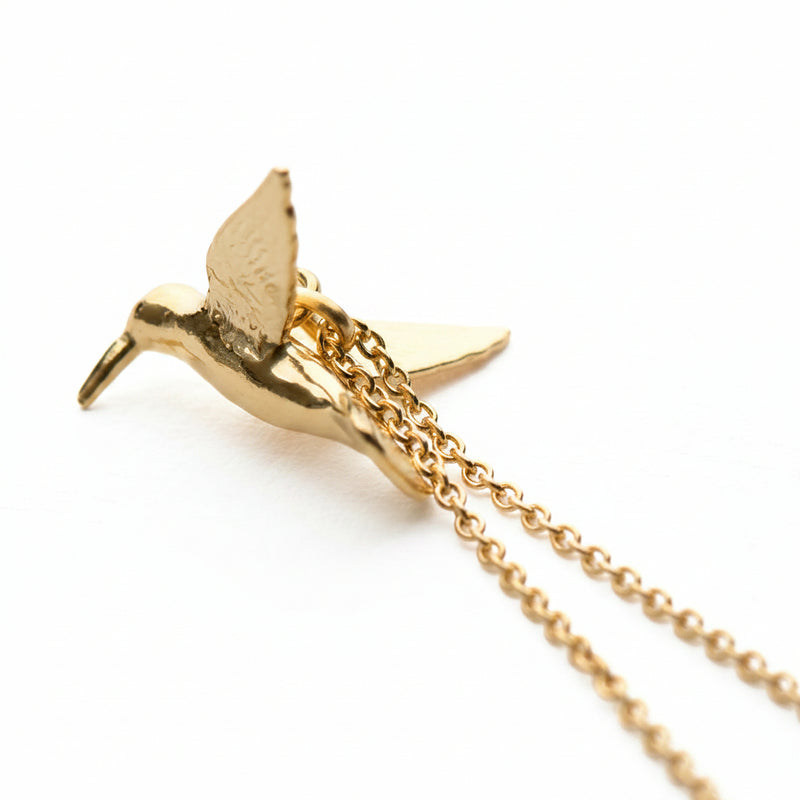 Gold Vermeil Necklace - "Hummingbird"