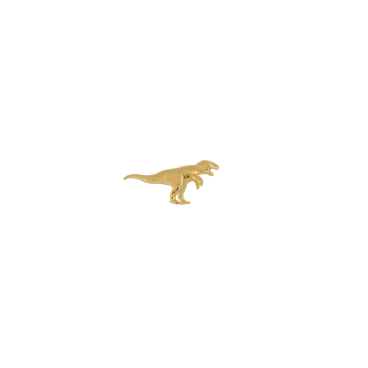 Yellow Gold Single Stud Earring - "Teeny Tiny T-Rex"