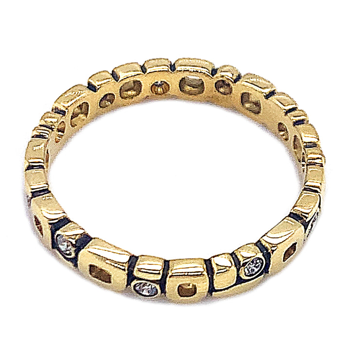 Diamond & Yellow Gold Band - "Micro Window"