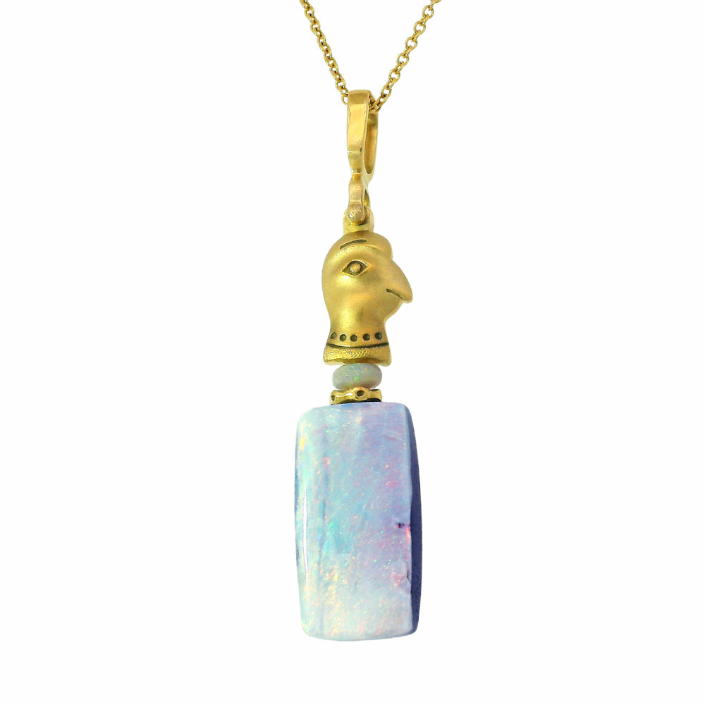 Winton Boulder Opal Necklace - "Fable Animals & Strange Characters"