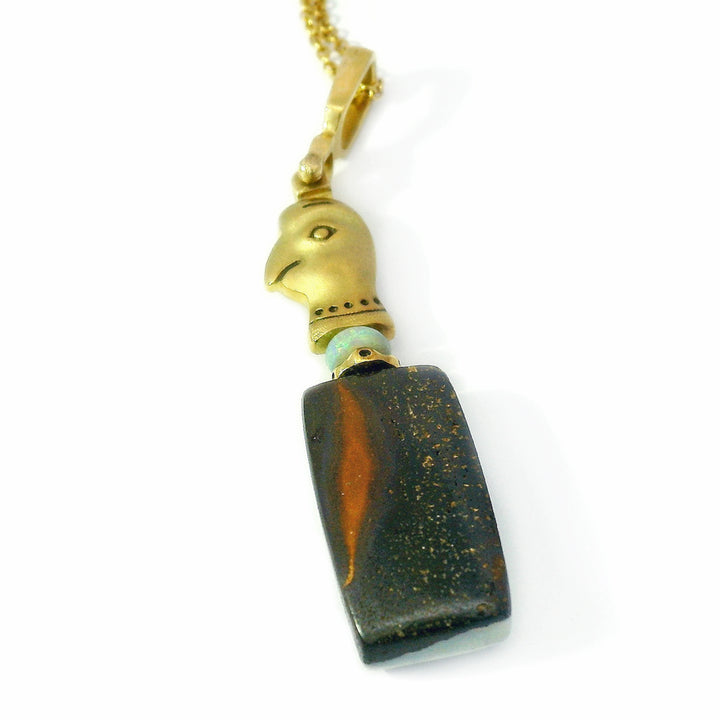 Winton Boulder Opal Necklace - "Fable Animals & Strange Characters"