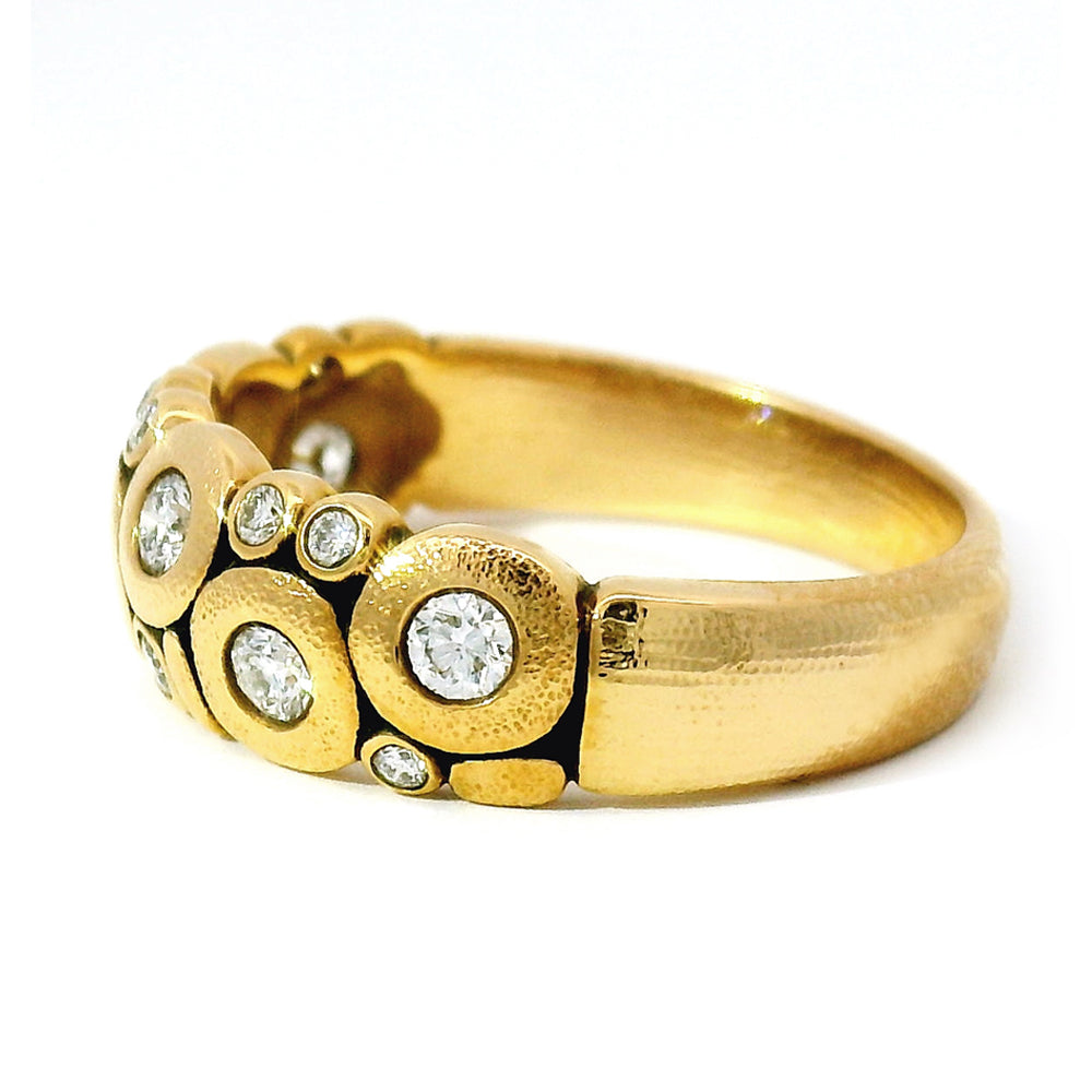 18K Yellow Gold & Diamond Dome Ring - "Candy"