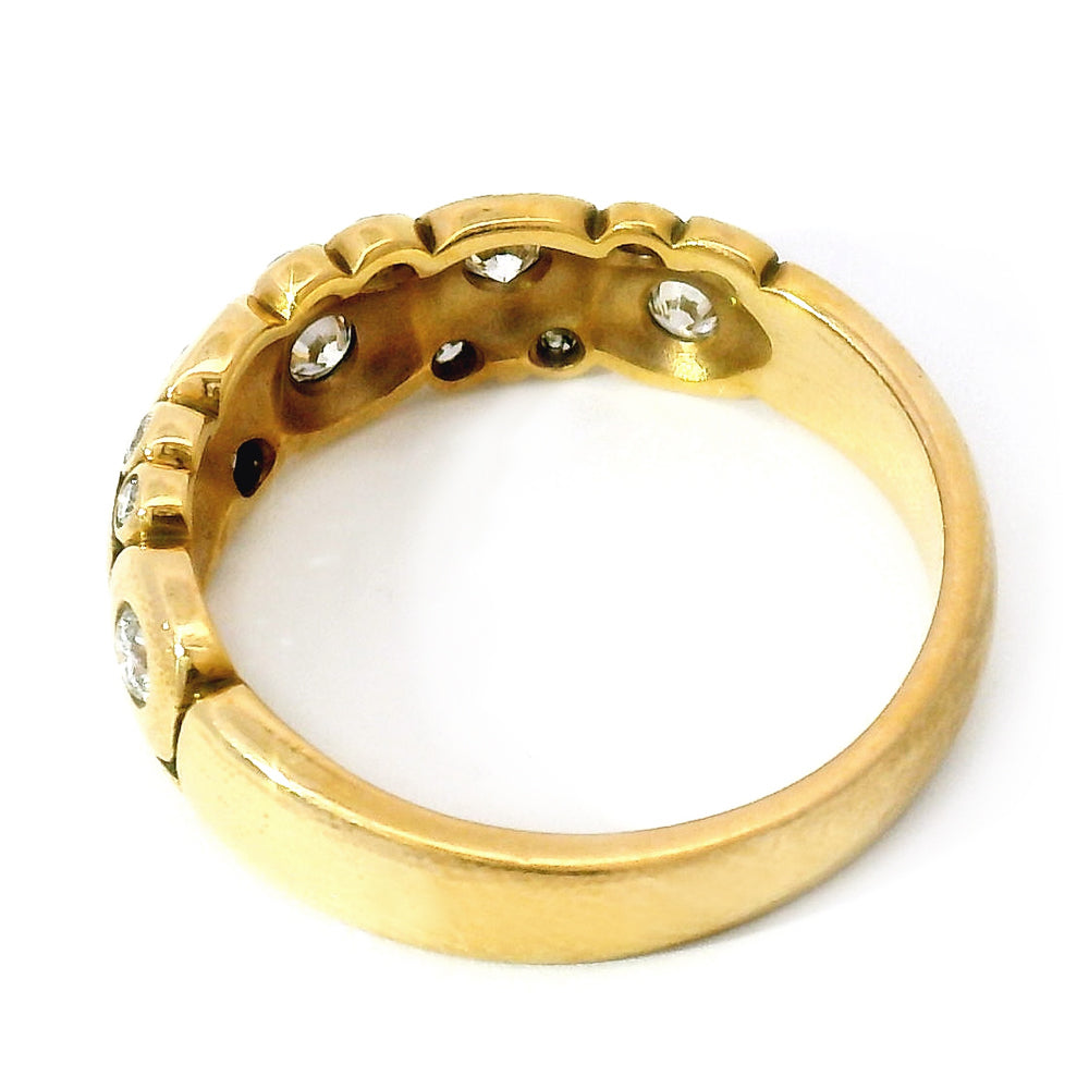 18K Yellow Gold & Diamond Dome Ring - "Candy"