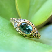 Montana Sapphire & Diamond Ring - "Dappled Jungle"