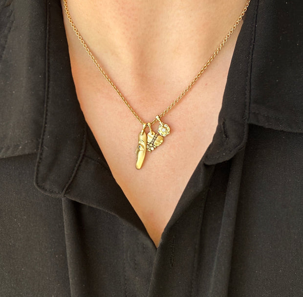 Diamond & Yellow Gold Beatle Pendant - "Thoughtful Beetle"