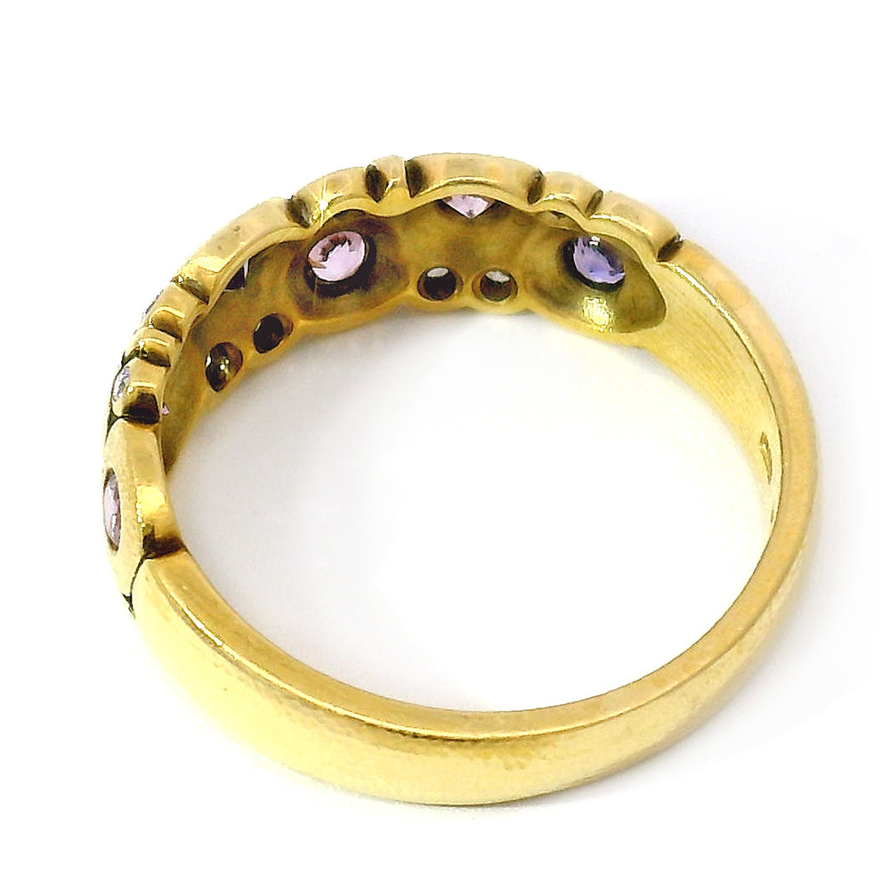 Montana Sapphire & Diamond Domed Ring - "Purple Candy"