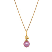 Pink Pearl & Yellow Gold Bird Pendant - "Fable Animals & Strange Characters"