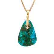 Sonoran Turquoise & Yellow Gold Pendant - "Sticks & Stones"