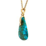 Sonoran Turquoise & Yellow Gold Pendant - "Sticks & Stones"